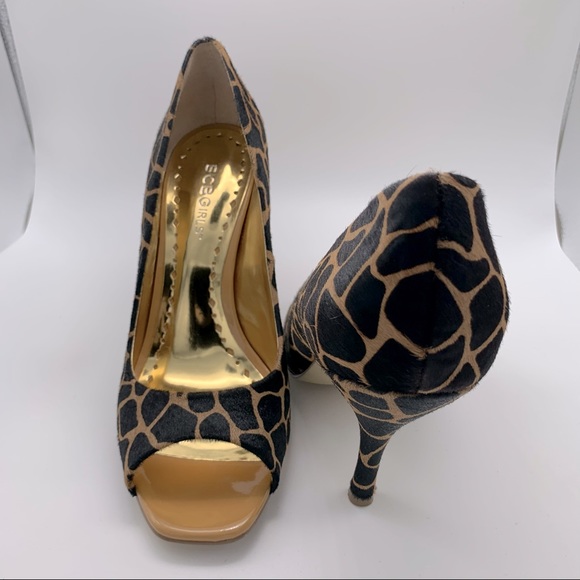 🎉HP🎉 BCBGirls Peep Toe Pumps 8M Ariel Giraffe - Picture 7 of 7
